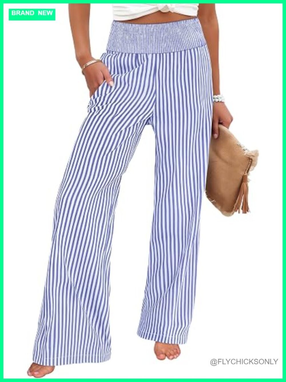 Women's High Waisted Wide Leg Palazzo Pants with Pockets - Casual & Lounge